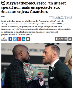 J’ai déboité Mayweather vs McGregor pour Le Vif/L’Express