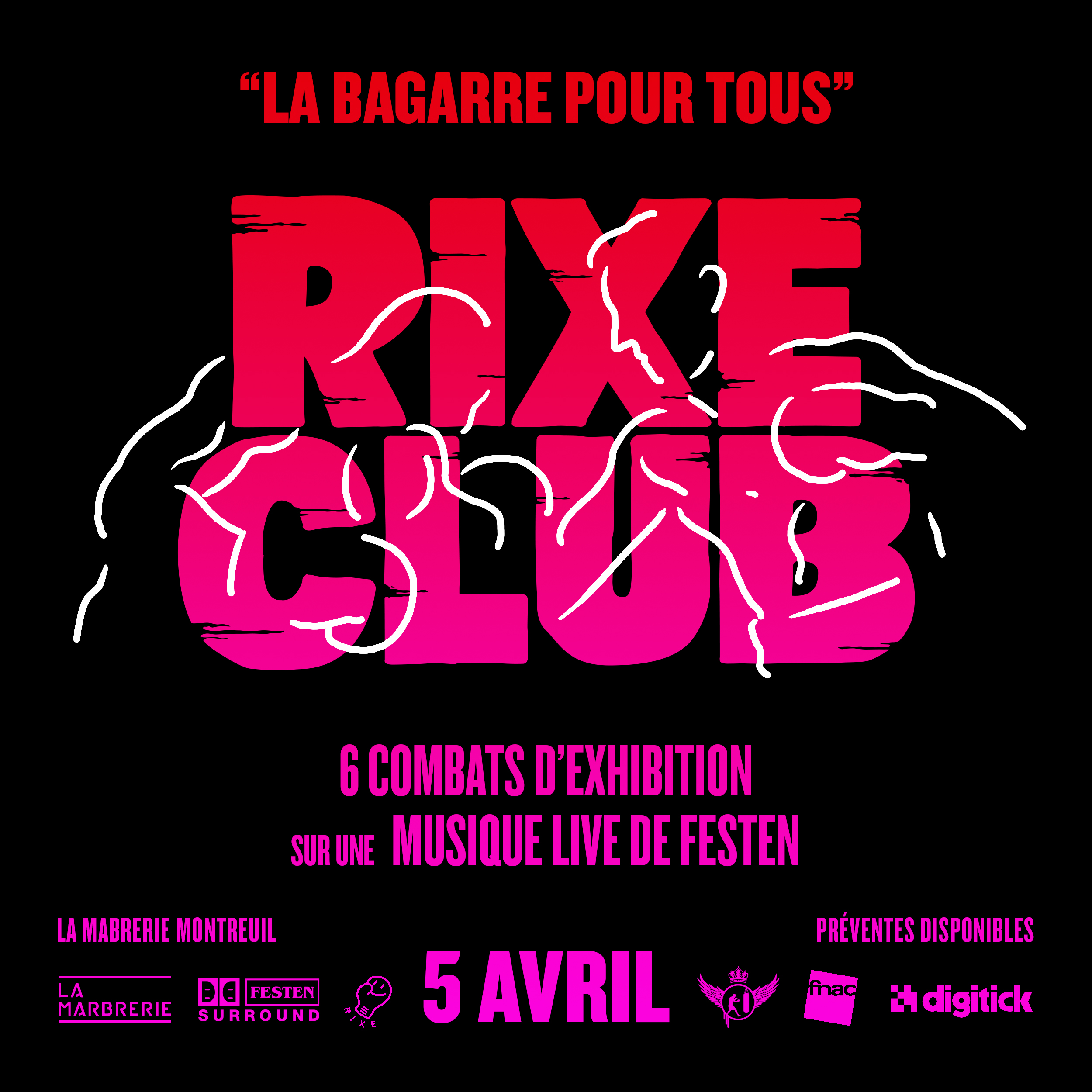 RIXE CLUB III : grosse soirée boxe & zik’ à la Marbrerie de Montreuil le 5 avril